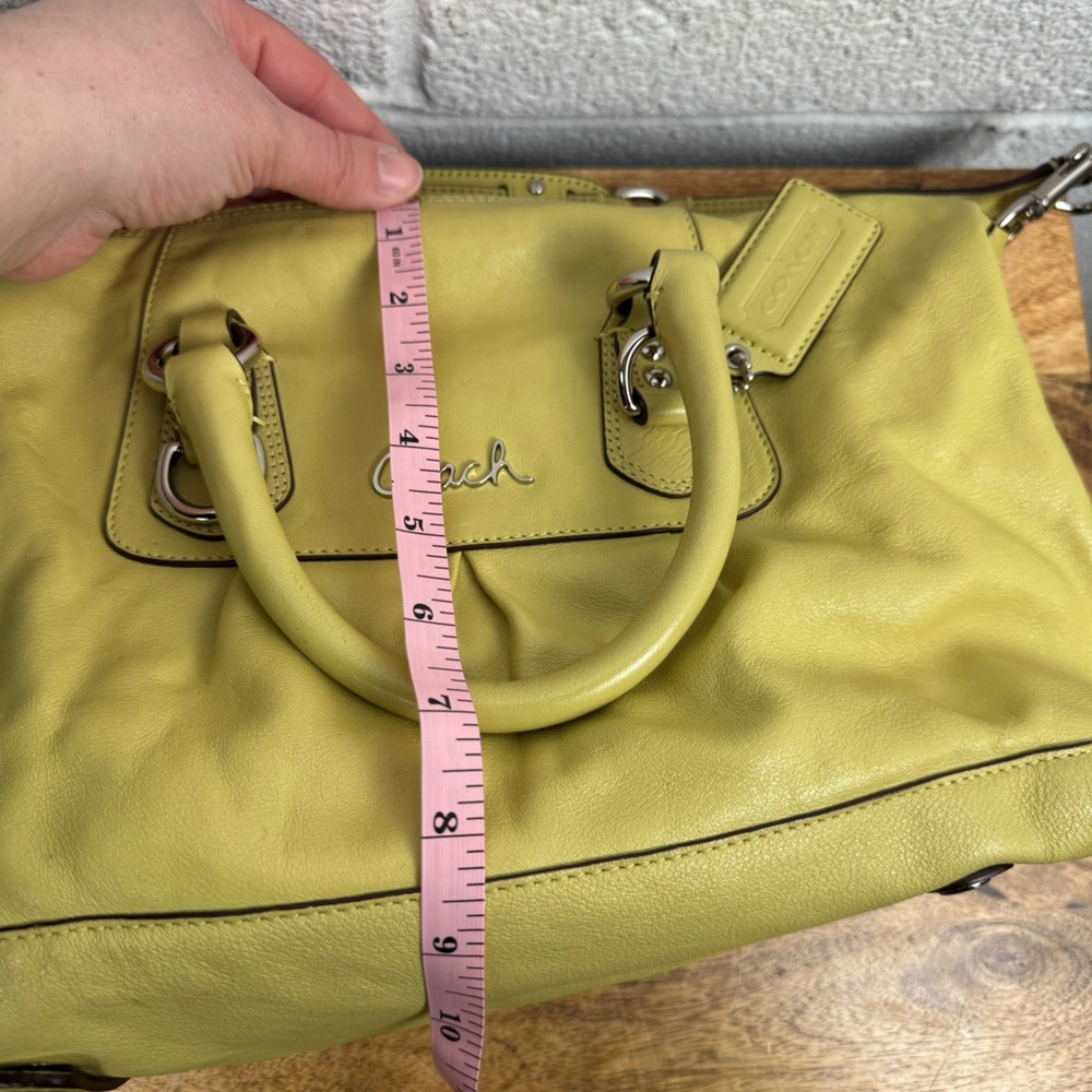Coach Ashley Satchel Leather Bag – Key Lime Green - Picture 13 of 14